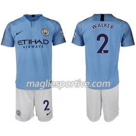 Completo Calcio Manchester City WALKER 2 Bambino Divisa Prima 2018/2019